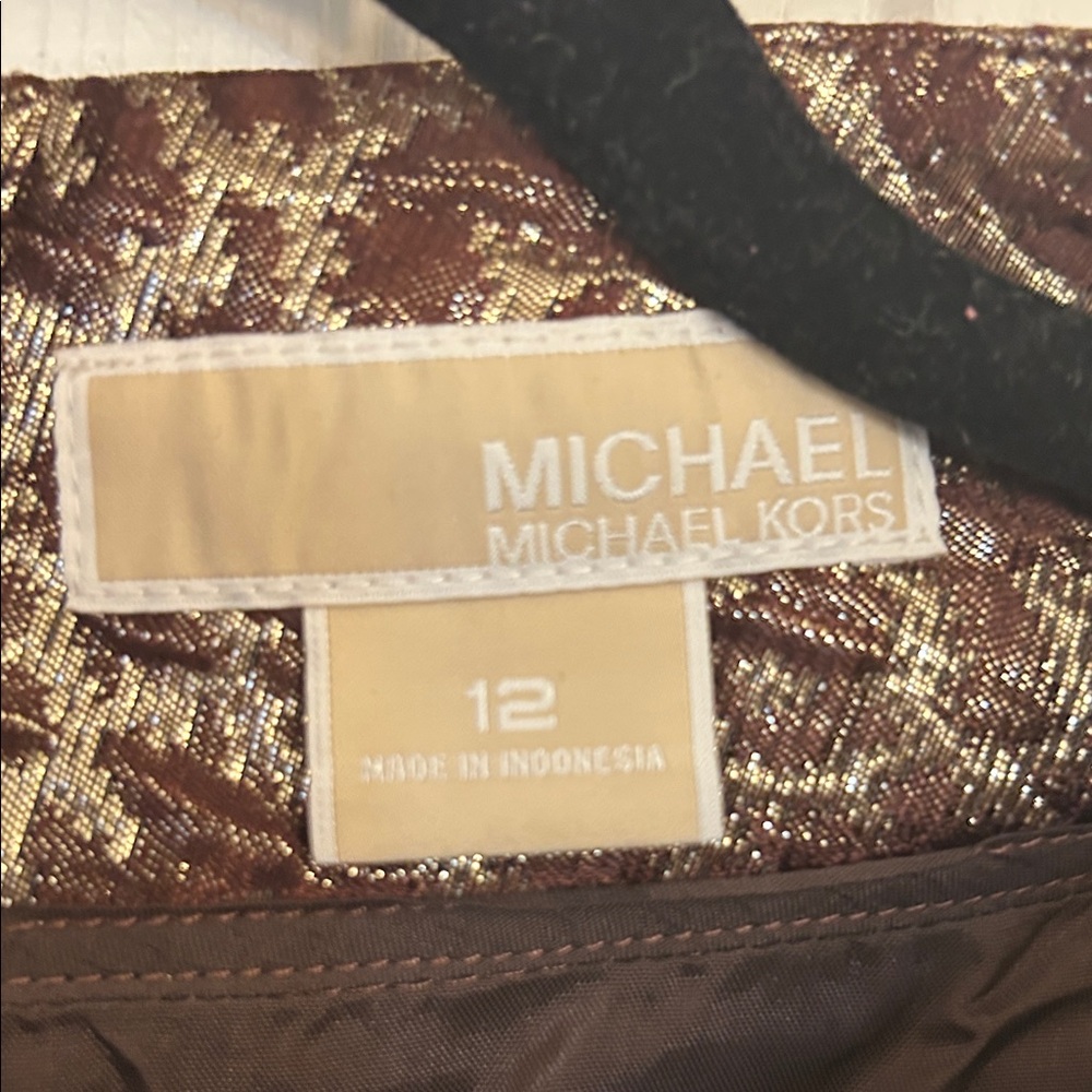 🔥 MICHAEL Michael Kors Metallic Leopard Jacquard Boatneck Top - Size 12 🔥 - Picture 3 of 5
